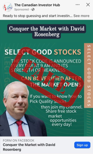 Fake investment advertisement
